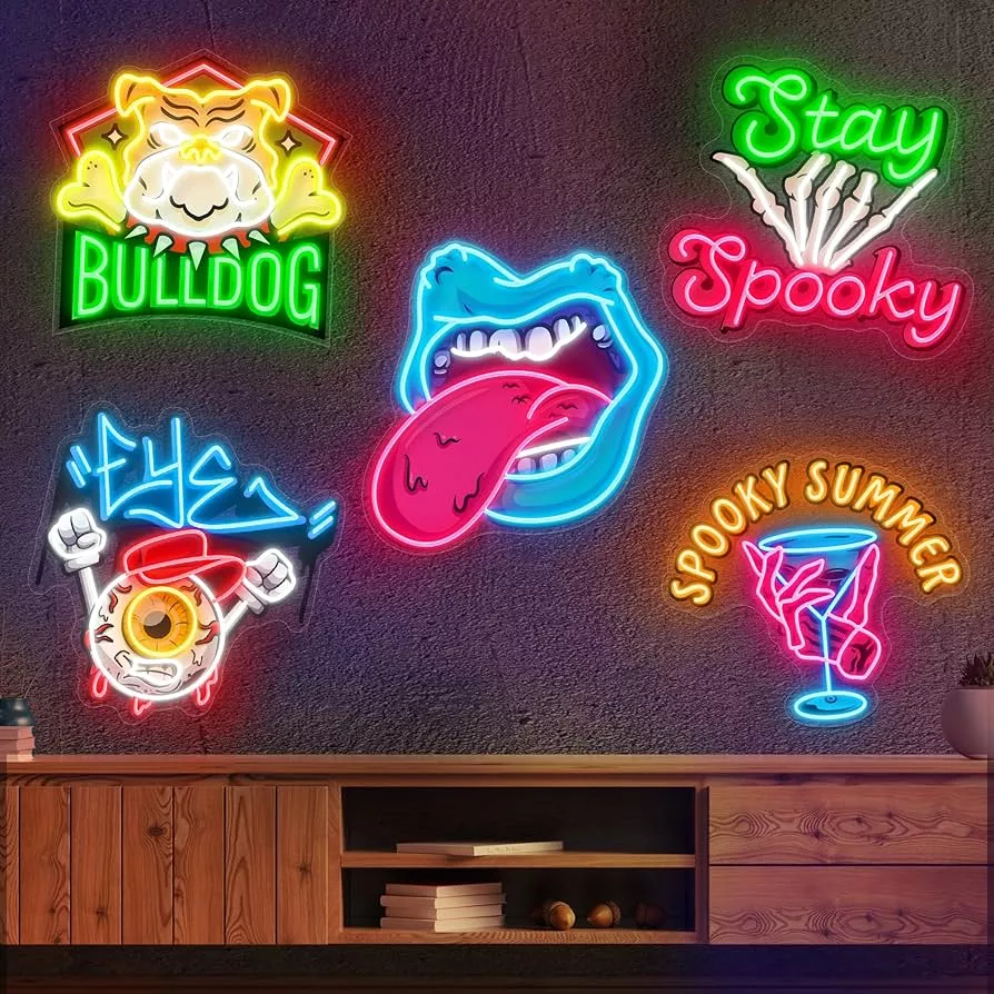 Customised Neon Sign Logo - Personalised LED Commercial Logo with UV Printing, Customised LED Neon Sign Suitable for Home Bars, Salons, Nail Salons, Beauty Companies, Office Walls