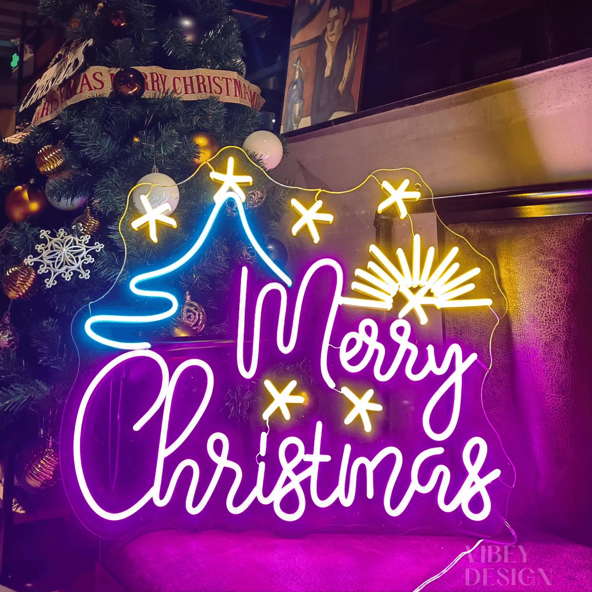 Merry Christmas Neon Lights, Personalised Gifts, Battery-Powered Upgrades, Holiday Decorations Christmas Gift Ideas
