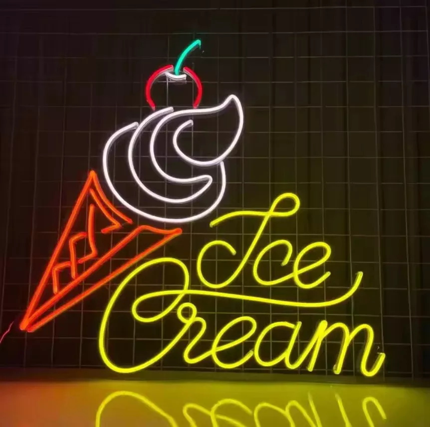 Ice cream neon LED commercial sign dessert shop decoration neon light