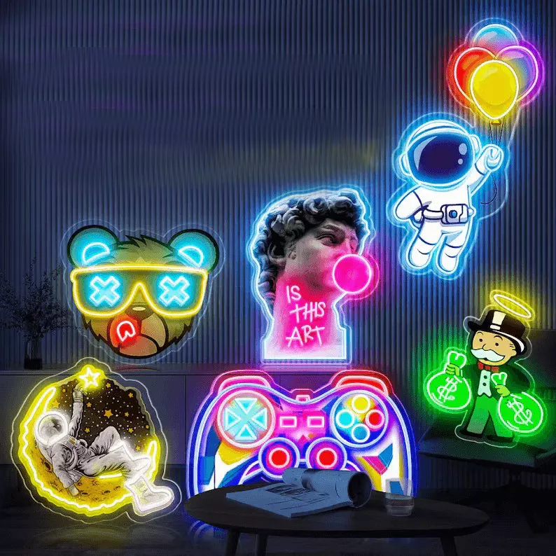 Customised logo neon lights UV printing neon lights