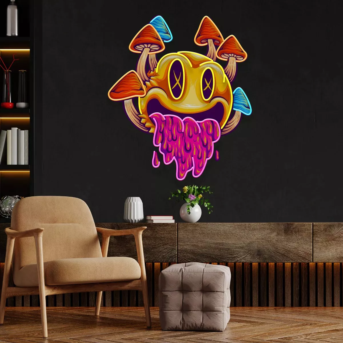 Custom Name Fun Psychedelic Artwork LED Neon Light