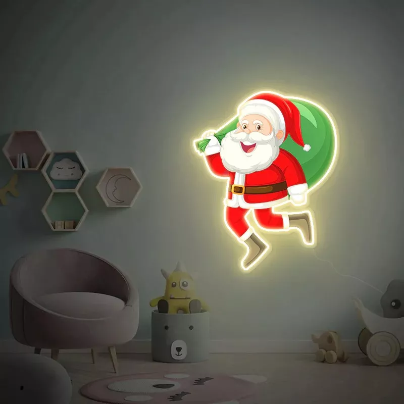 Christmas UV Printing Santa Claus Neon Sign