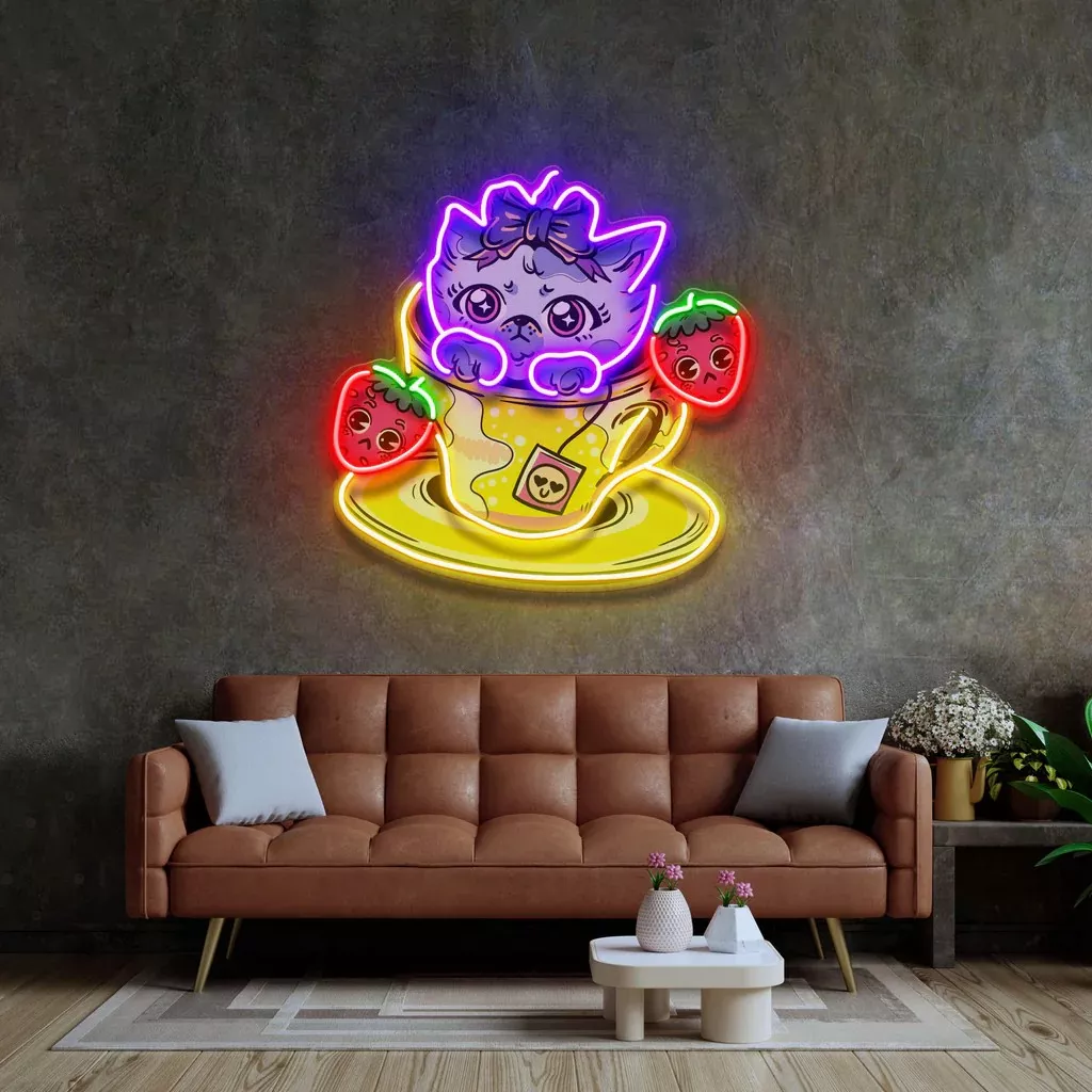 Emotional Cat LED Neon Pop Art