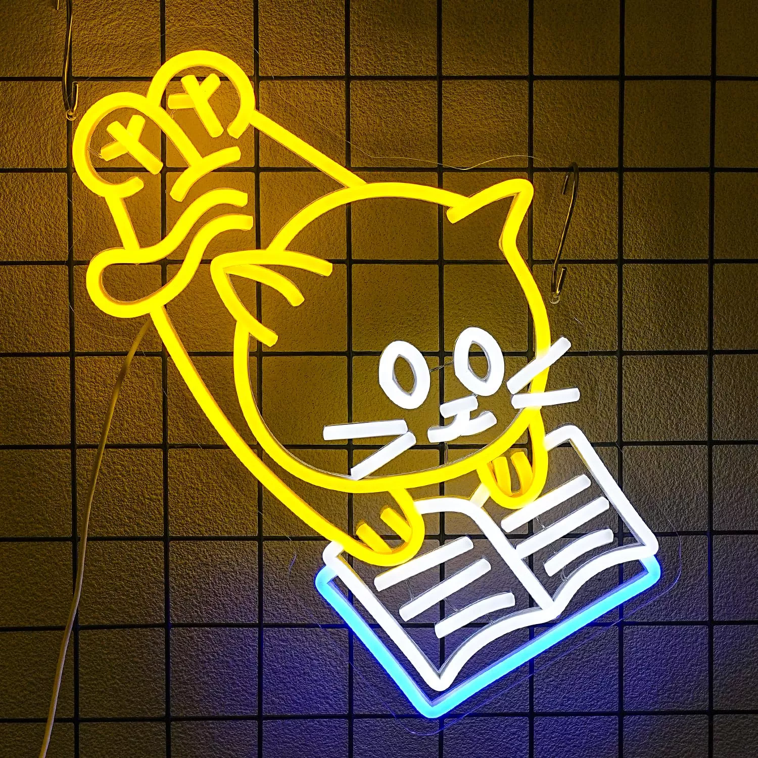 Cat Reading Neon Light Cat neon lights are used for wall decoration. Cute cat neon lights.