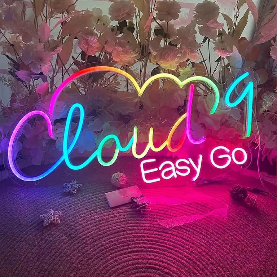 Custom neon lights, colourful neon lights can be customised for wall decoration, personalised rainbow LED name neon lights are suitable for bedrooms, birthday parties, weddings, bars, shops, and businesses.